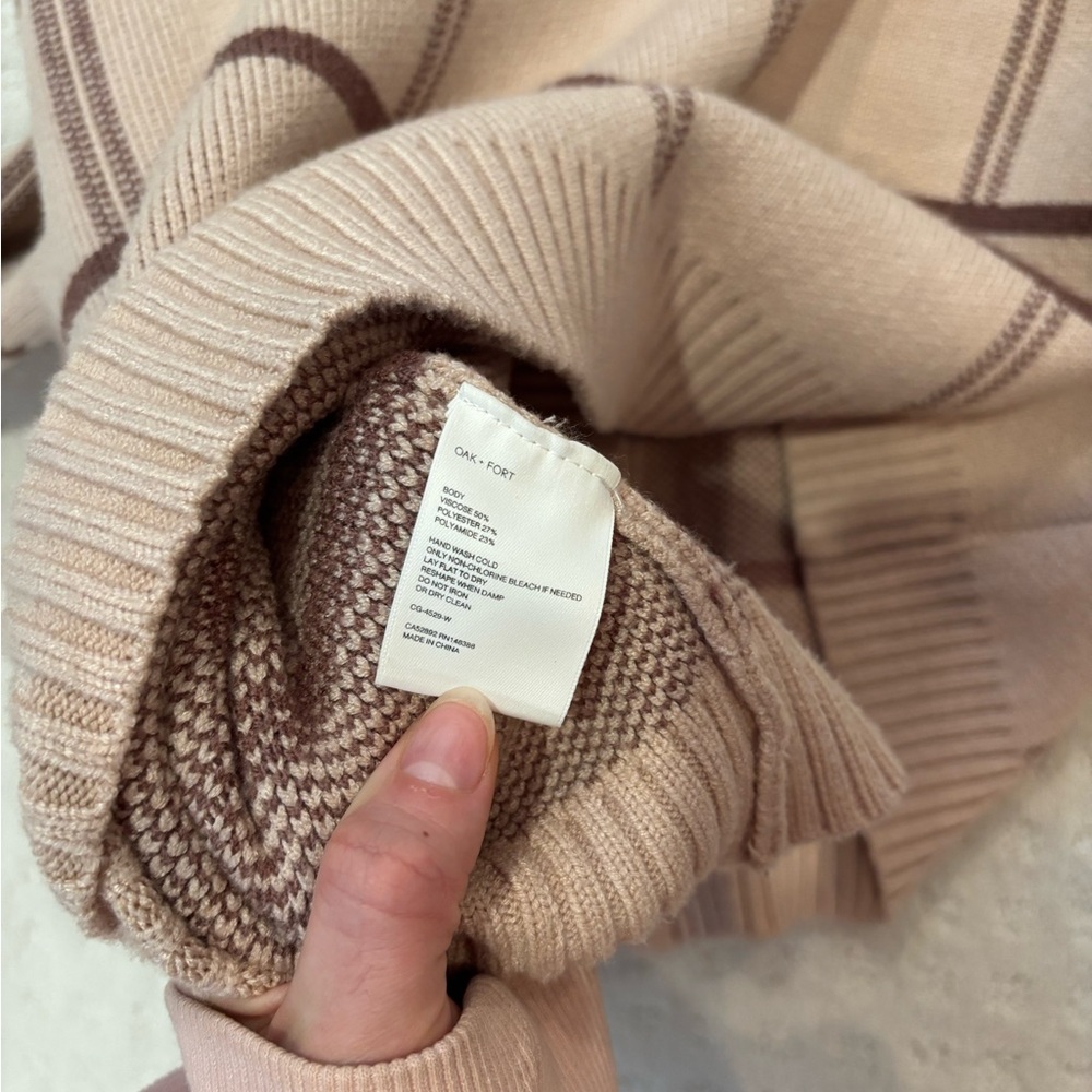 Oak + Fort Beige Plaid Oversized Cardigan - Picture 10 of 10